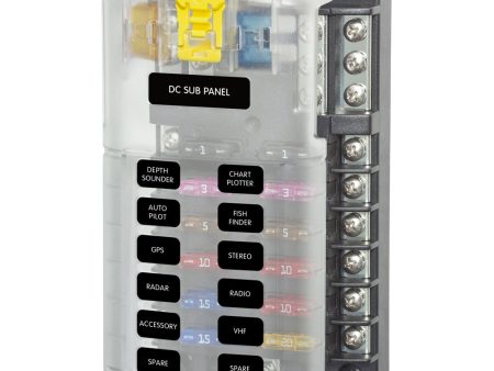 Blue Sea 5026 ST Blade Fuse Block w Cover - 12 Circuit w Negative Bus [5026] Hot on Sale