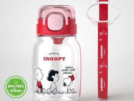 Snoopy Collection Kids Tritan Bottle with Shoulder Strap (600mL)(Red) on Sale