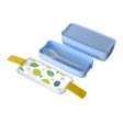 Lemon Day Double Layer Bento Box (750mL)（Blue） For Cheap