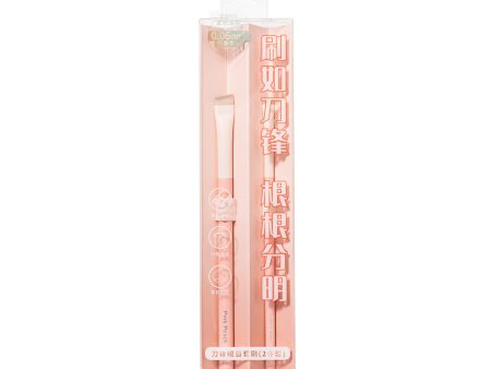 Peach Pink Series Eyeliner Brush & Brow Brushes Set (2 pcs) For Discount