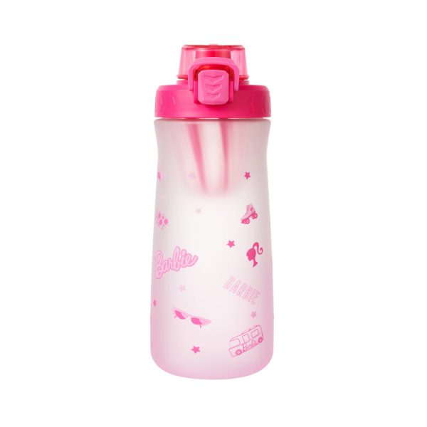 Barbie Collection Plastic Bottle with One-Touch Flip Top Lid(Rosy) For Discount